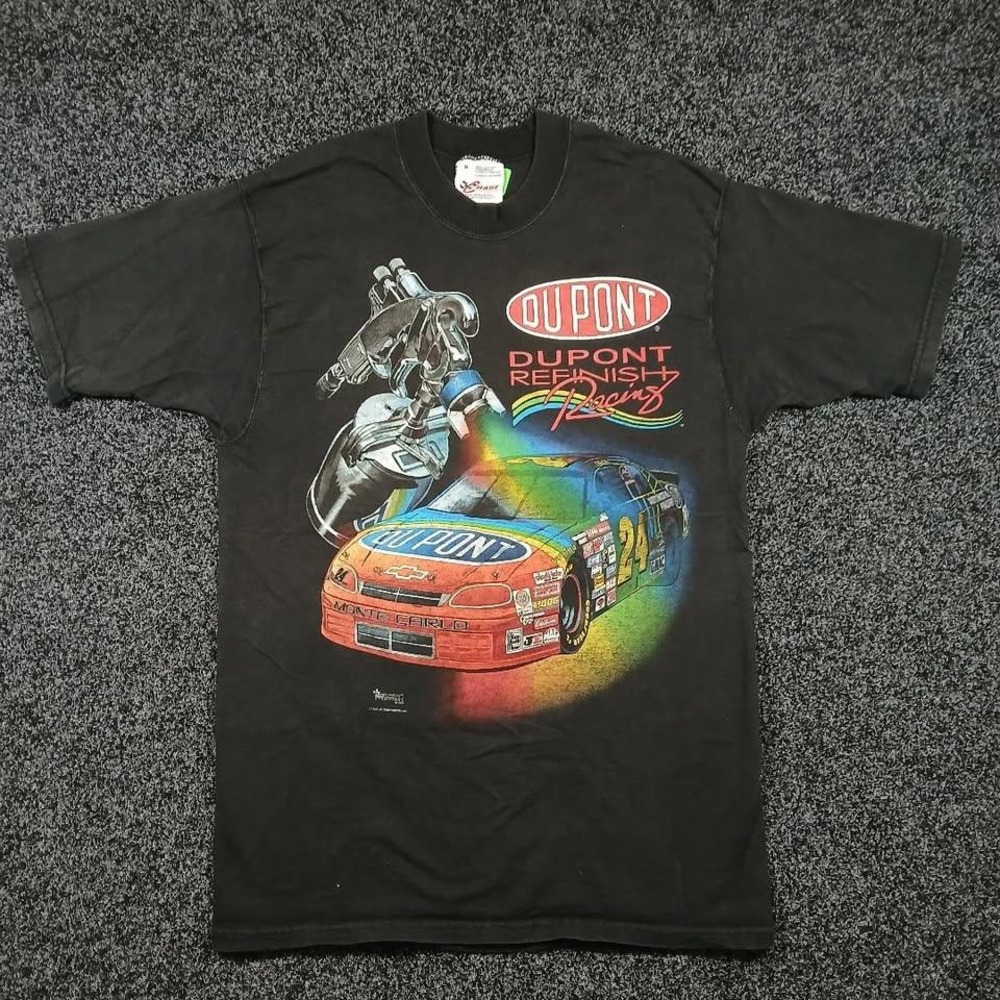 Vintage 1996 Jeff Gordon DuPont Racing T-Shirt Chase Racewear Medium Black